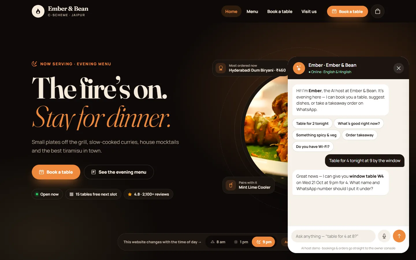 DinePilot screen